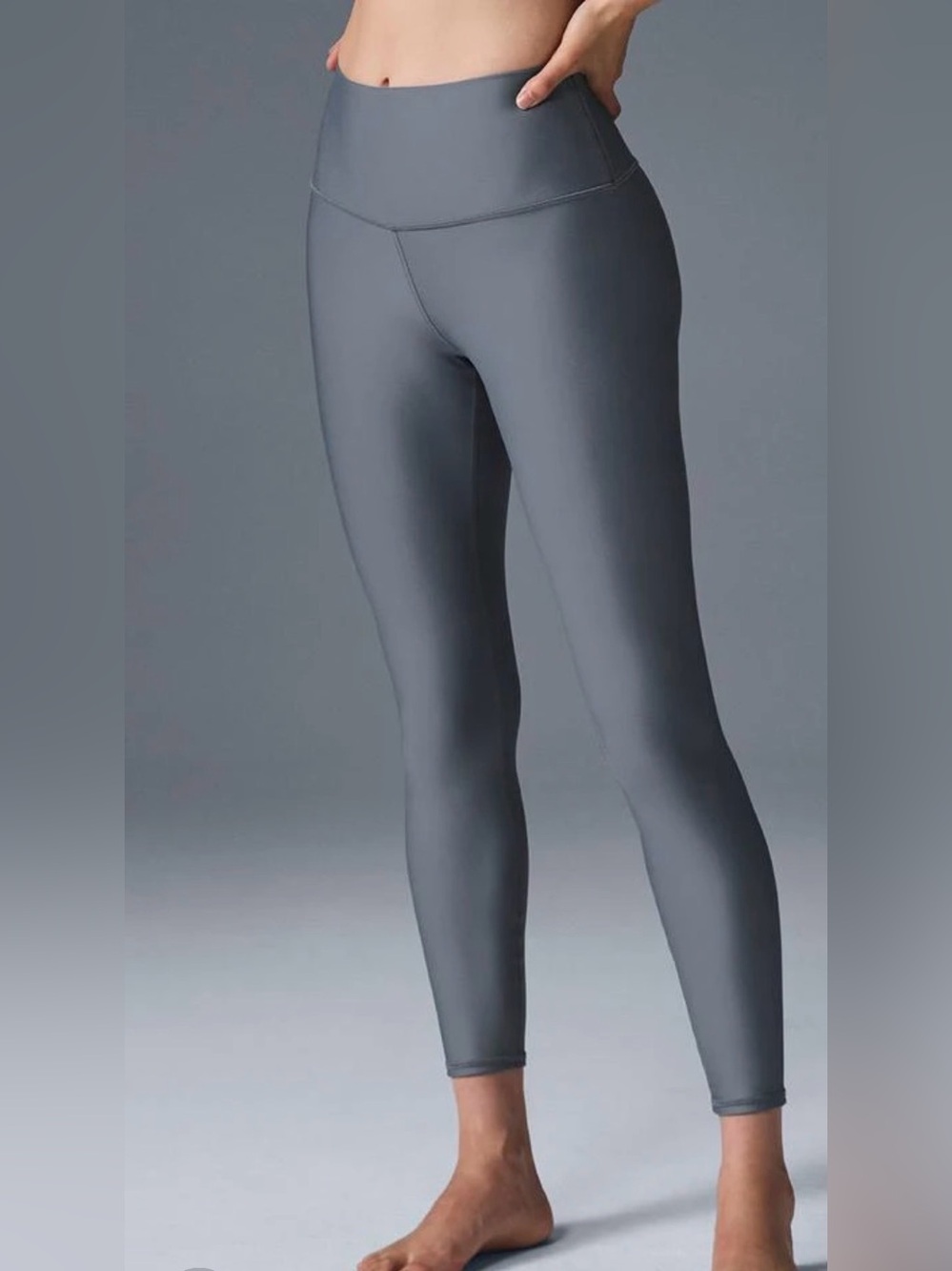 ALO Yoga Women Slate Gray High-Rise Performance Leggings 7/8